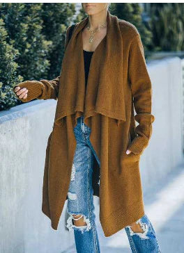 Angélique | Cardigan en maille avec col drapé