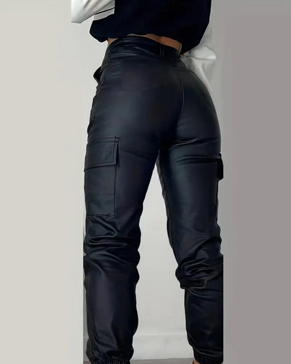 Ashe | Pantalon en Cuir Cargo pour Femmes