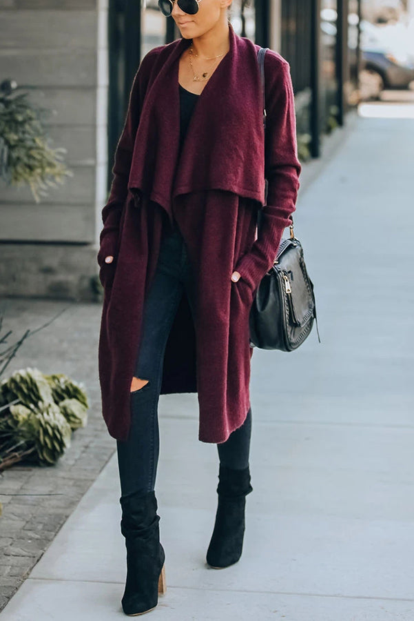 Angélique | Cardigan en maille avec col drapé