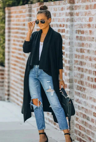 Angélique | Cardigan en maille avec col drapé